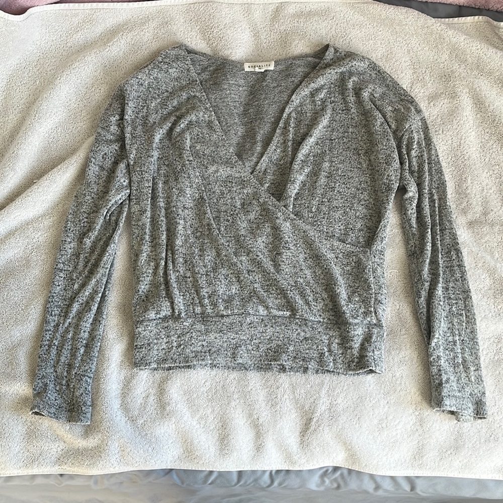 Grey cross body top
